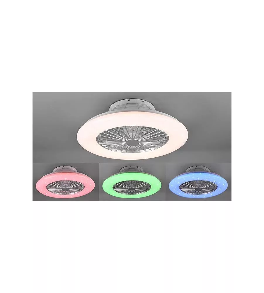 Ventilatore da soffitto "stralsund" bianco con led rgb Ø50 cm, 30w